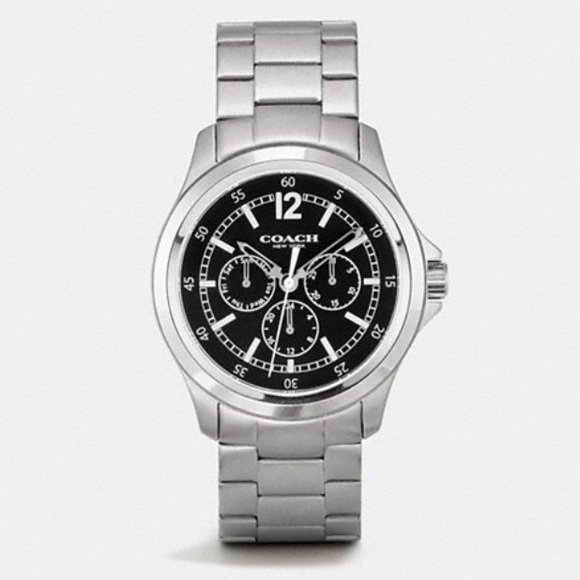 Genuine Coach Men’s Barrow Round Watch 42mm Silver - Picture 2 of 8